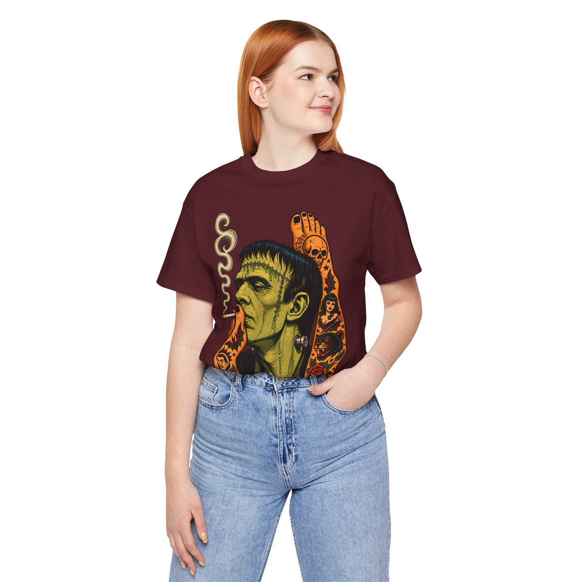 Vintage Frankenstein Smoking Monster T-Shirt