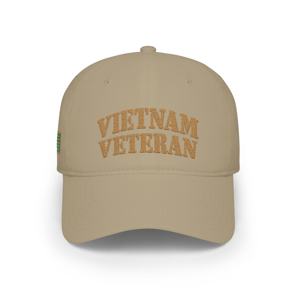Vietnam Veteran Baseball Cap — Embroidered Gold Text Low Profile Hat for Veterans & Memorial Events