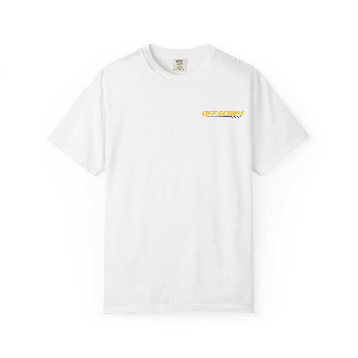 T-Shirt — Off Script Vinyl Graphic Tee: "Make Your Own Plans" Retro Racing Design
