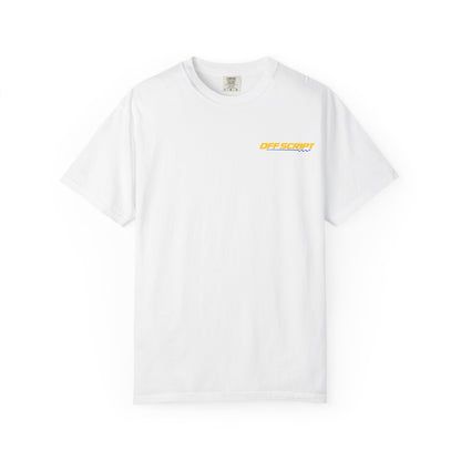 T-Shirt — Off Script Vinyl Graphic Tee: "Make Your Own Plans" Retro Racing Design