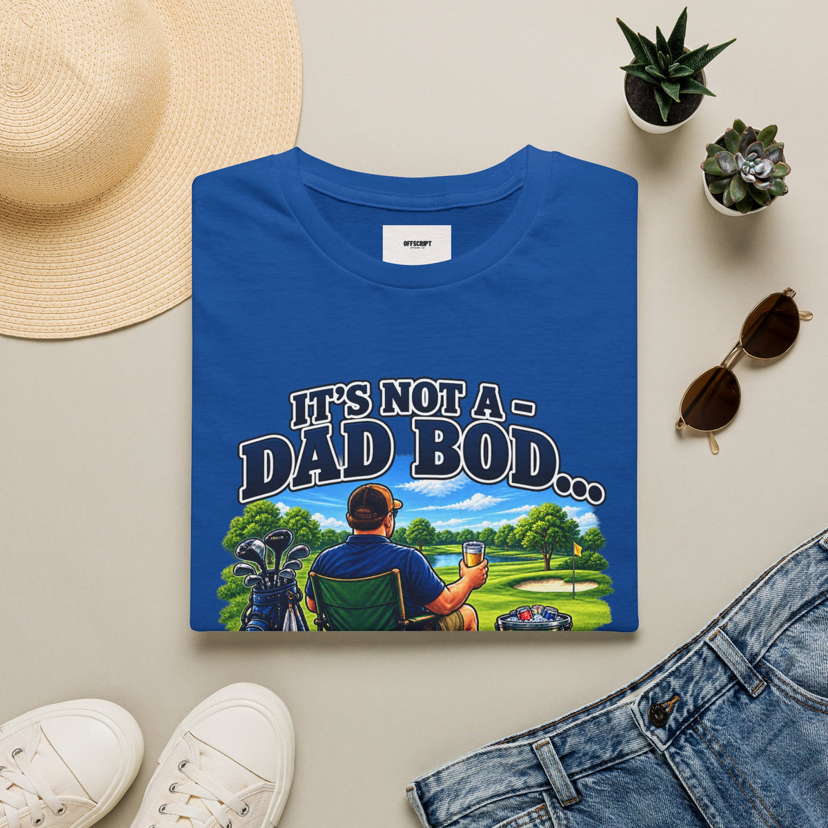 Golf Dad T-Shirt — "It’s Not a Dad Bod… It’s a Fuel Tank for More Golf"