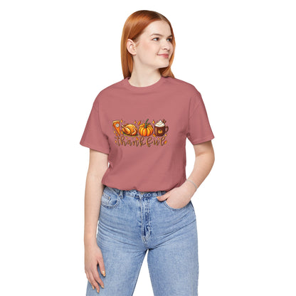 Thankful Harvest Tee — Thanksgiving Pumpkin & Pie Fall Shirt