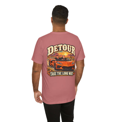 Detour Graphic Tee — 'Detour: Take the Long Way' Vintage Road Trip T‑Shirt