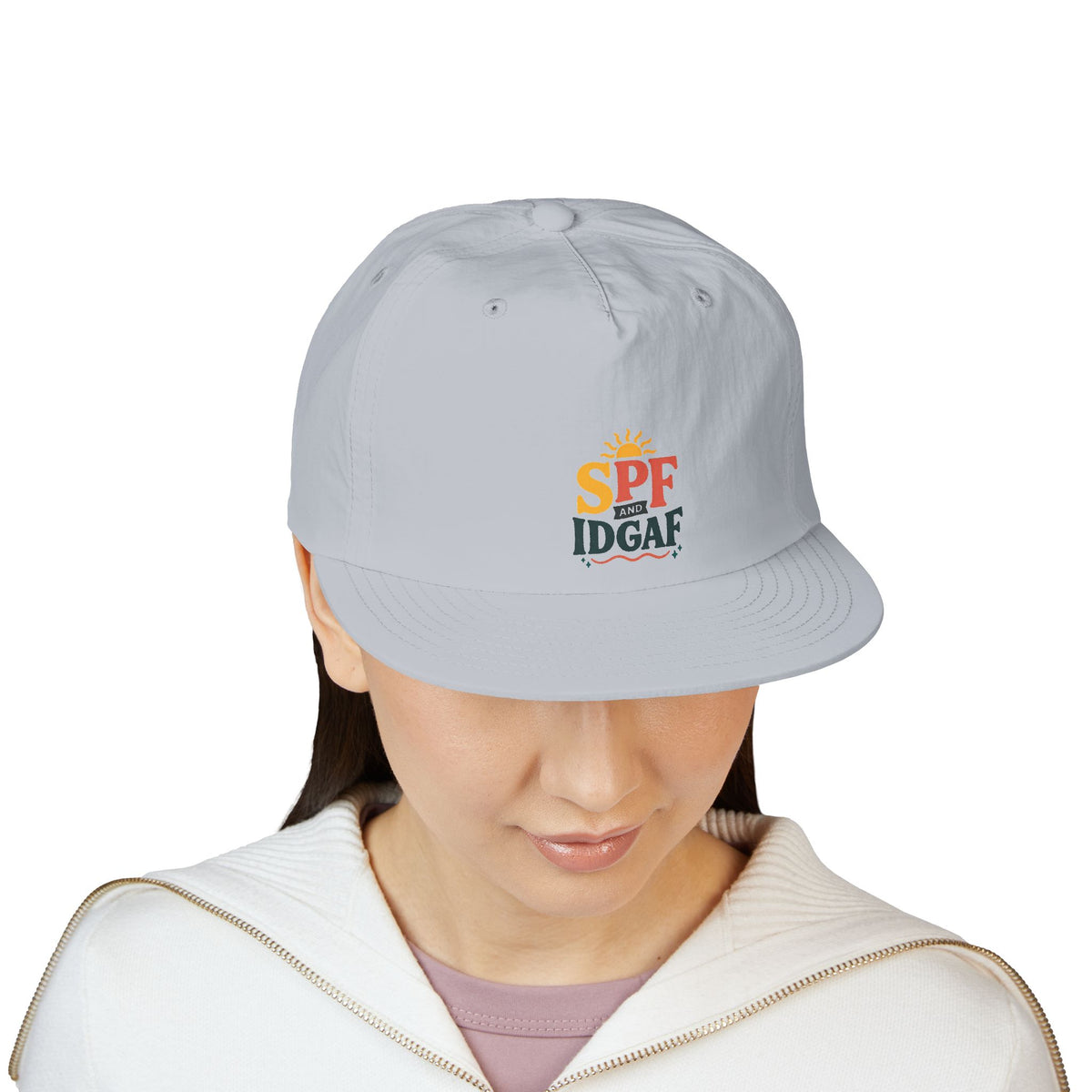SPF IDGAF Surf Cap | Retro Sun Typography Hat