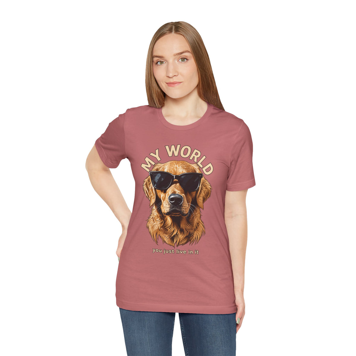 My World Golden Retriever Sunglasses T-Shirt