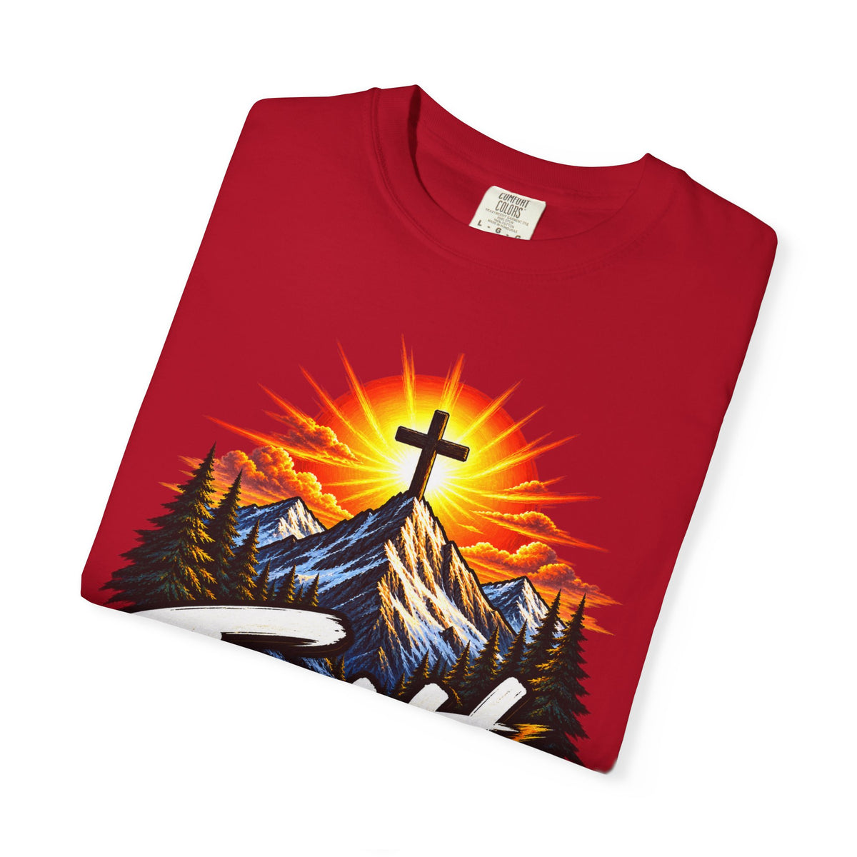 Faith Can Move Mountains T-Shirt | Christian Cross Mountain Graphic