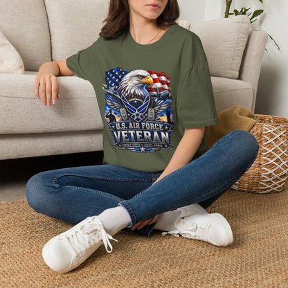 Air Force Veteran Eagle T‑Shirt — U.S. Flag Military Tribute