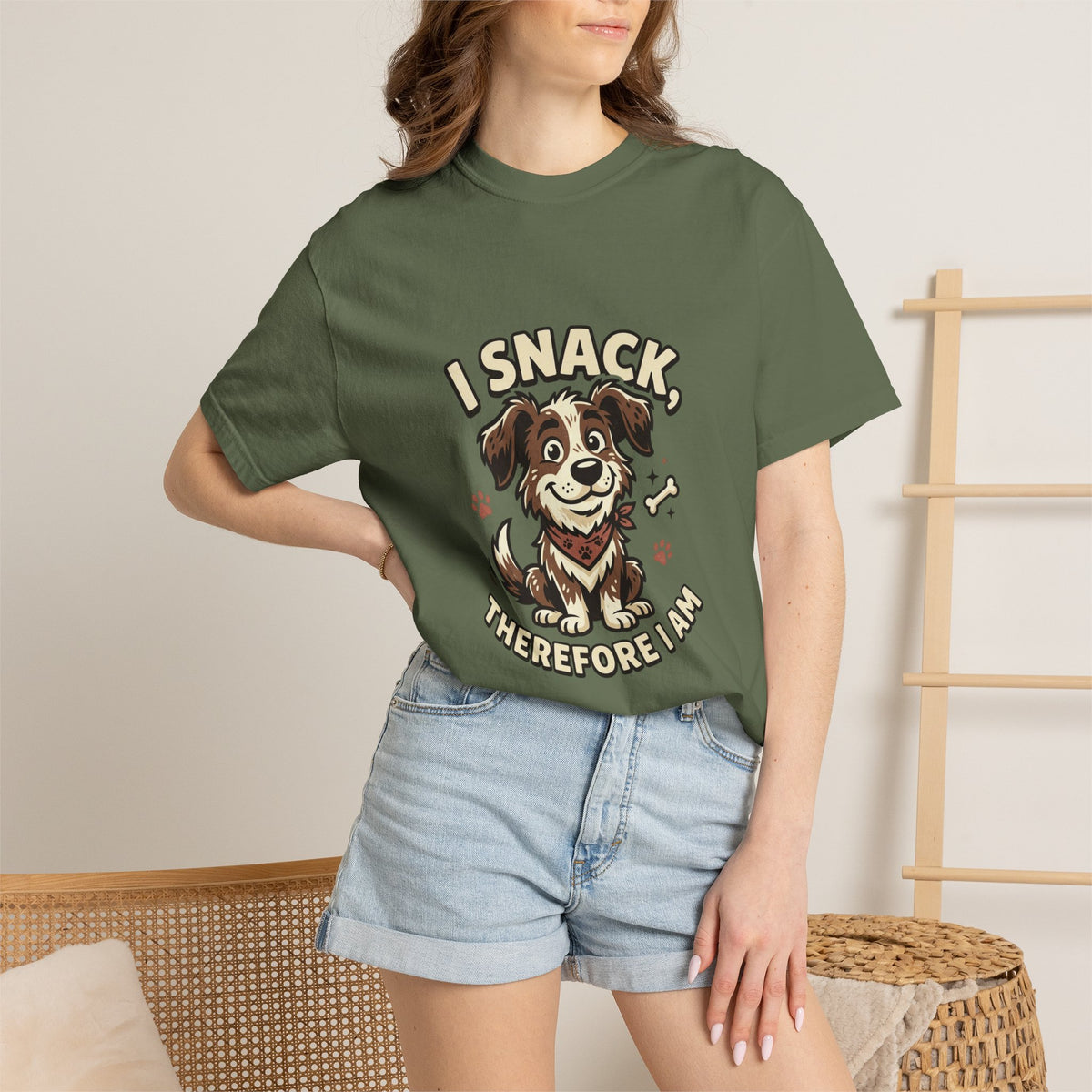 I Snack Therefore I Am Dog T-Shirt