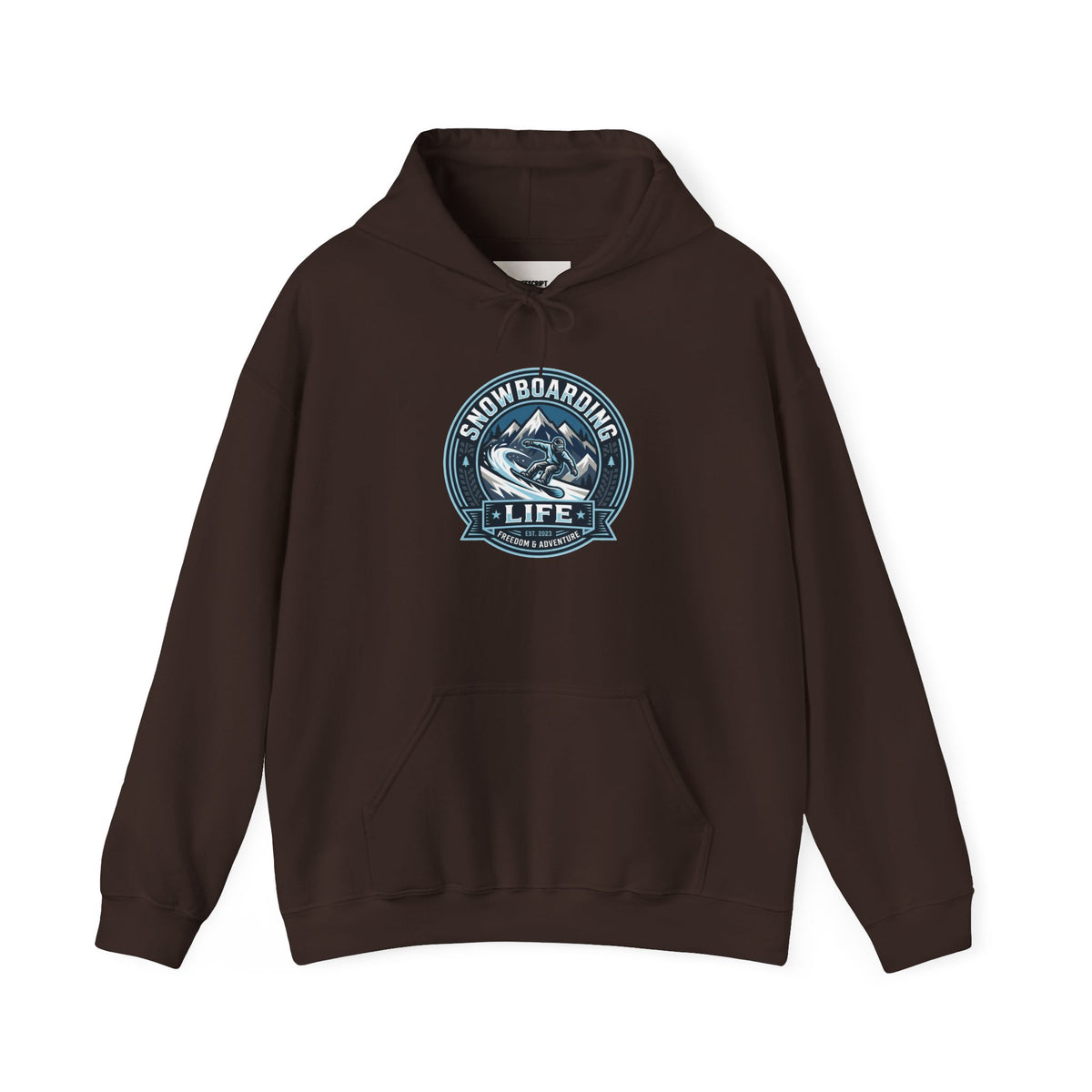 Snowboarding Hoodie – "Snowboarding Life" Graphic Pullover with Backboarder Illustration