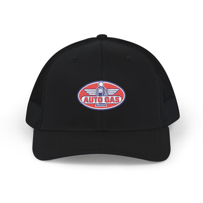 Auto Gas Vintage Trucker Cap — Retro Petrol Logo Snapback