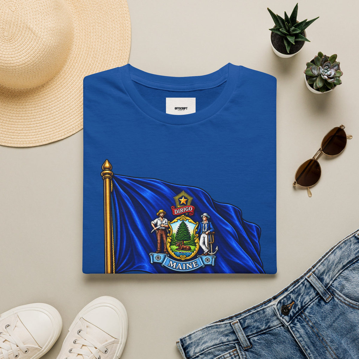 Maine State Flag T-Shirt — 'Dirigo (I Lead)' Vintage Flag Tee