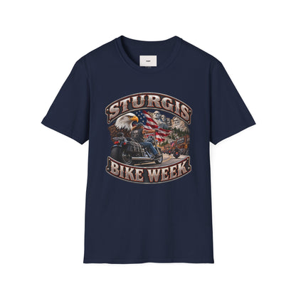 Sturgis Bike Week T-Shirt — American Eagle & Mount Rushmore Motorcycle Tee