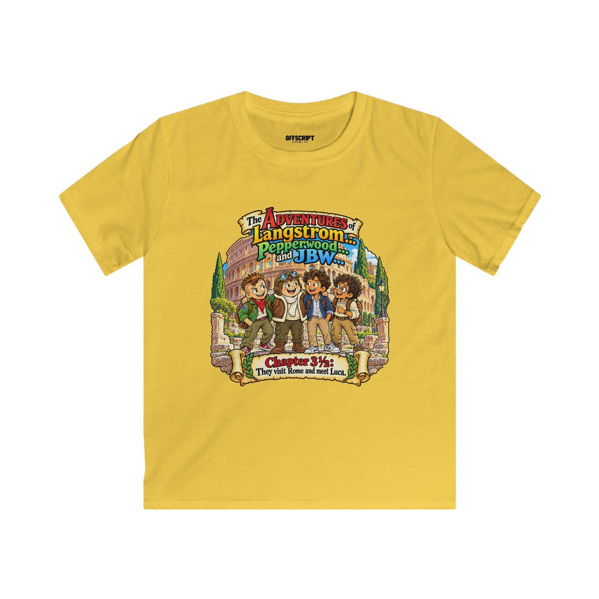 Kids Tee — 'The Adventures of Langstrom & Pepperwood' Illustrated Storybook Design