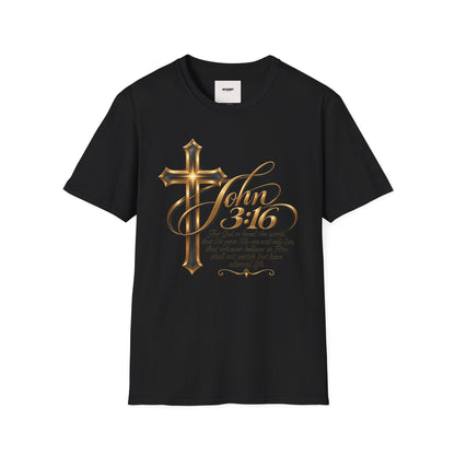 John 3:16 Cross T-Shirt — Inspirational Christian Scripture Tee