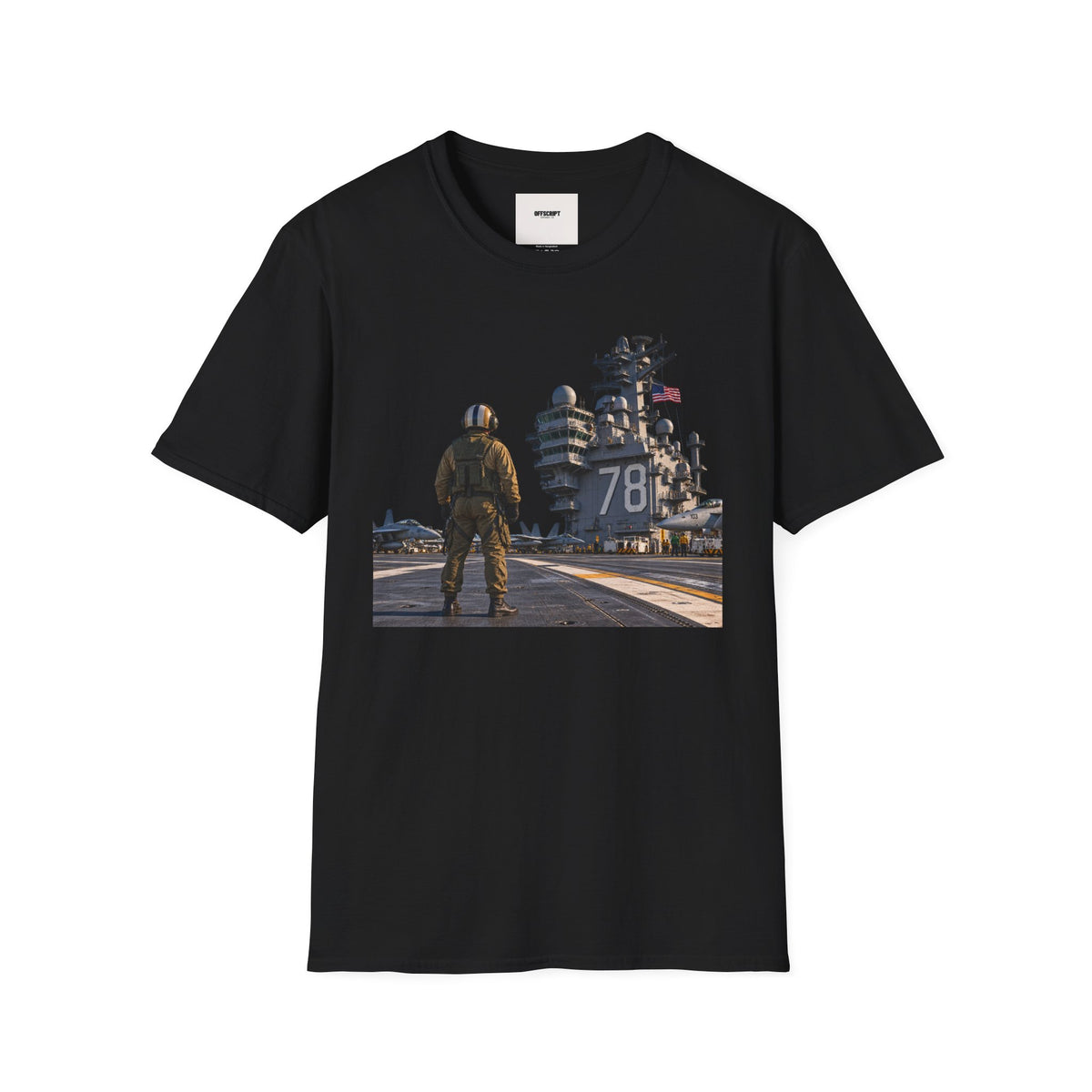 Aircraft Carrier Deck T‑Shirt – Navy Sailor & Carrier 78 Graphic