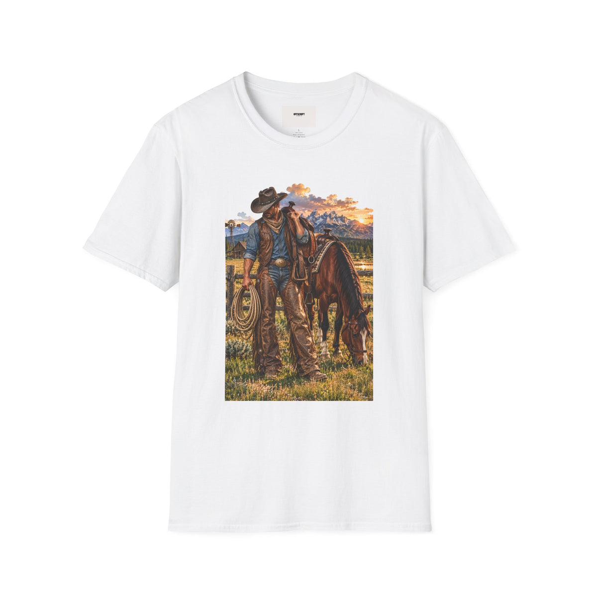 Cowboy Sunset T-Shirt — Western Ranch Horse Graphic