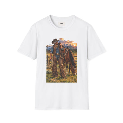Cowboy Sunset T-Shirt — Western Ranch Horse Graphic