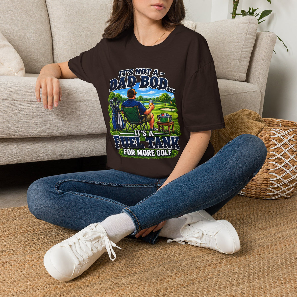 Golf Dad T-Shirt — "It’s Not a Dad Bod… It’s a Fuel Tank for More Golf"