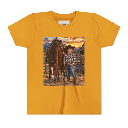 Youth Western Cowboy Tee — Little Cowboy & Horse Graphic Shirt