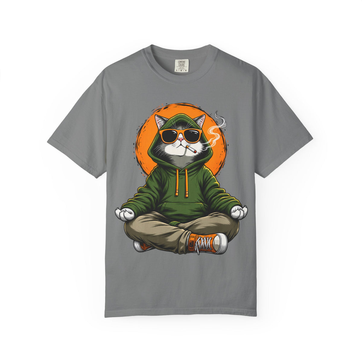 Meditating Cat in Sunglasses T-Shirt