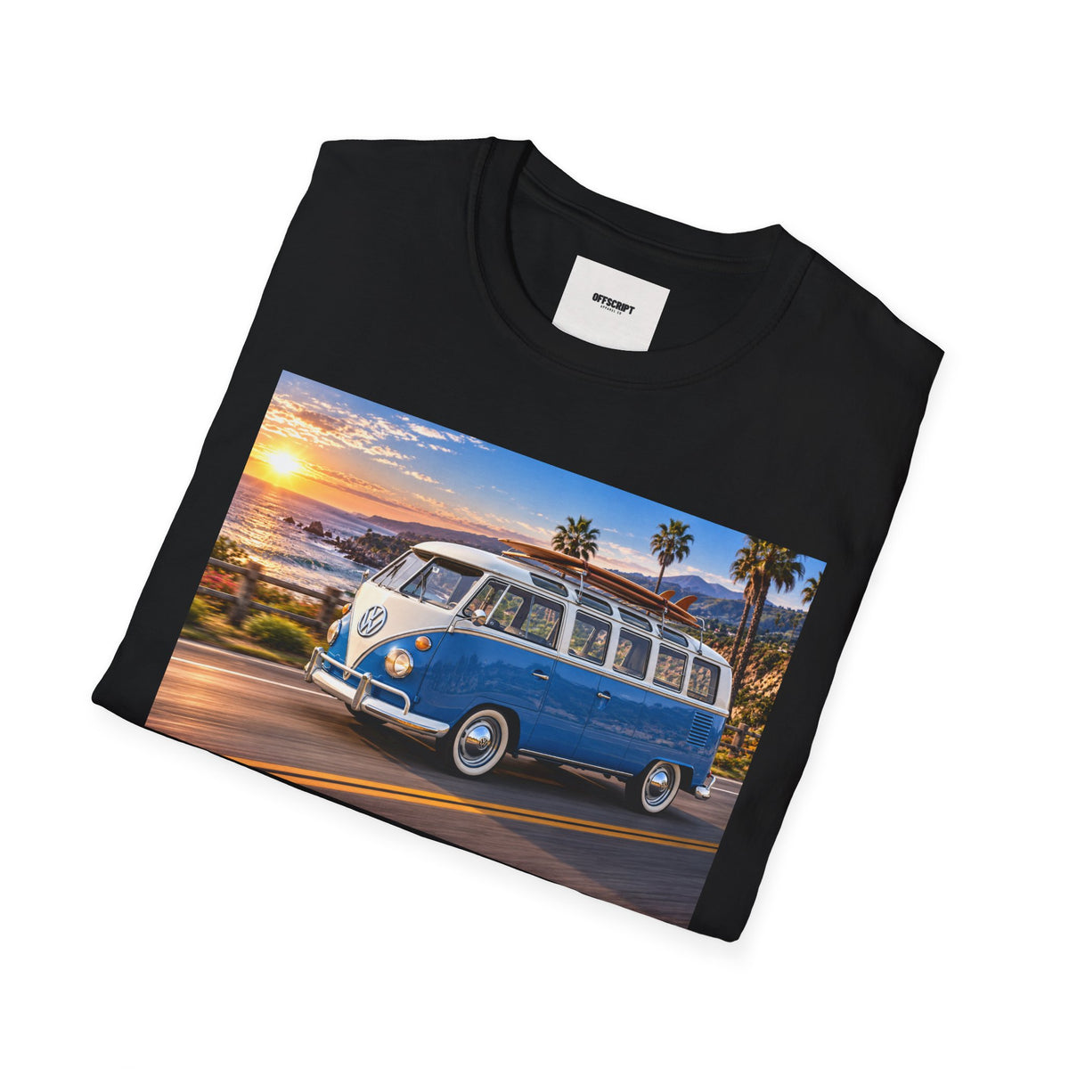 Vintage VW Bus T‑Shirt — Retro Surf Van Sunset Graphic Tee