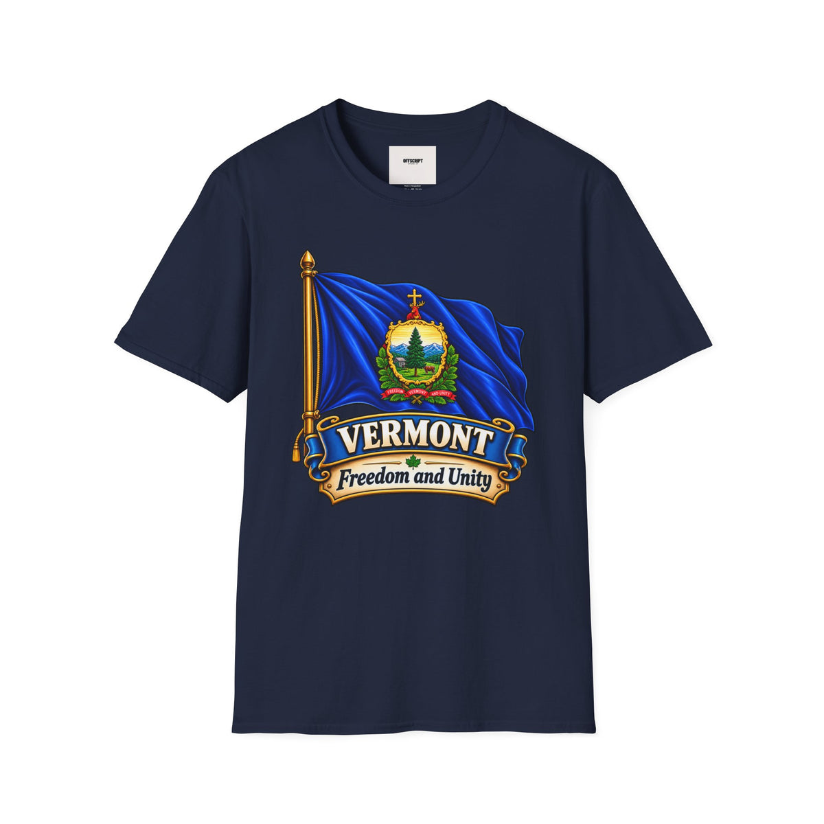 Vermont State Flag T‑Shirt — 'Freedom and Unity' Emblem Tee