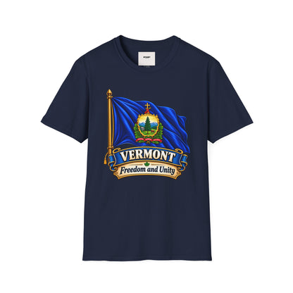 Vermont State Flag T‑Shirt — 'Freedom and Unity' Emblem Tee