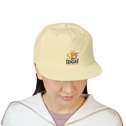 SPF IDGAF Surf Cap | Retro Sun Typography Hat