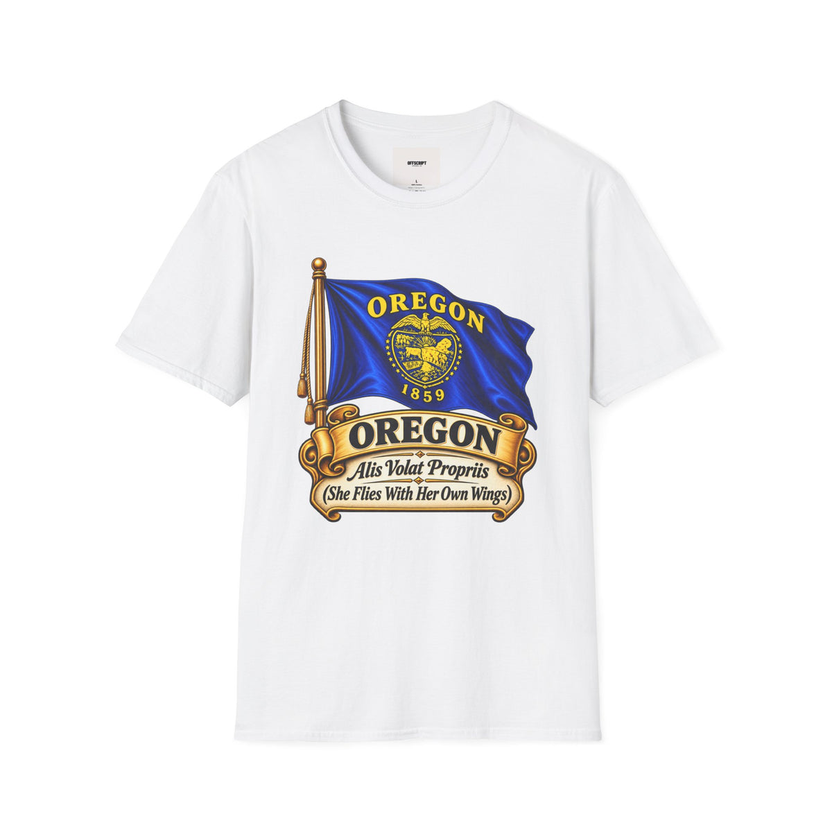 Oregon State Flag T-Shirt — 'Allis Volat Propria' Vintage Banner Tee
