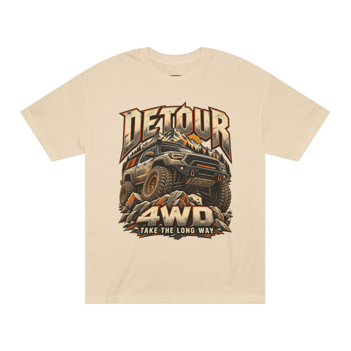 4WD Off-Road Tee — "Detour" Truck Graphic (Take the Long Way)