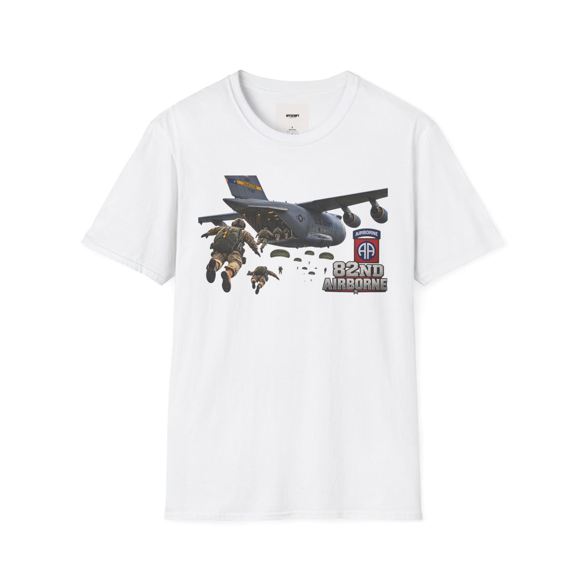 82nd Airborne Paratrooper T-Shirt — Military Jump C-17 Skydiving Design