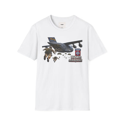 82nd Airborne Paratrooper T-Shirt — Military Jump C-17 Skydiving Design