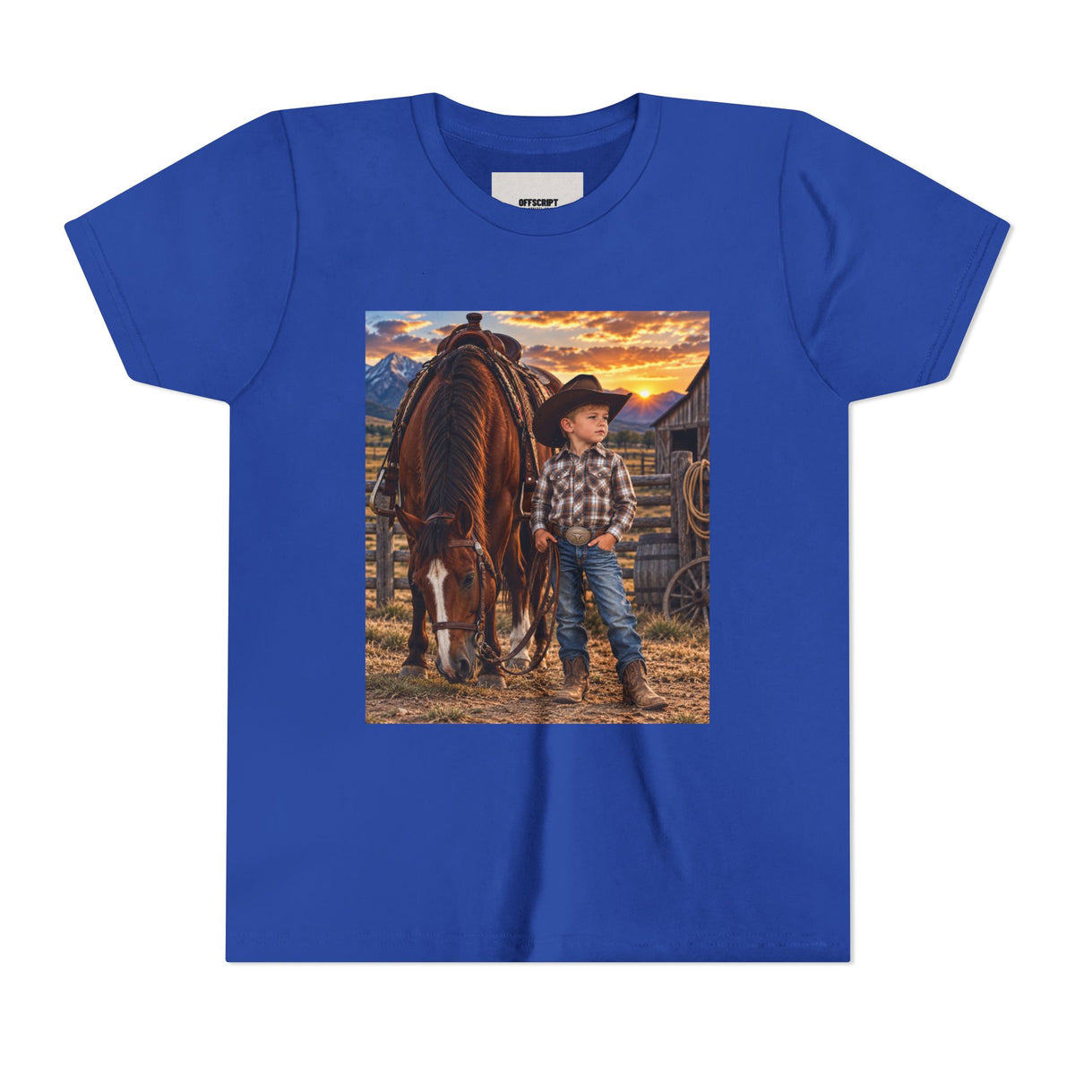 Youth Western Cowboy Tee — Little Cowboy & Horse Graphic Shirt