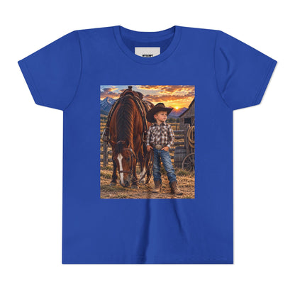 Youth Western Cowboy Tee — Little Cowboy & Horse Graphic Shirt