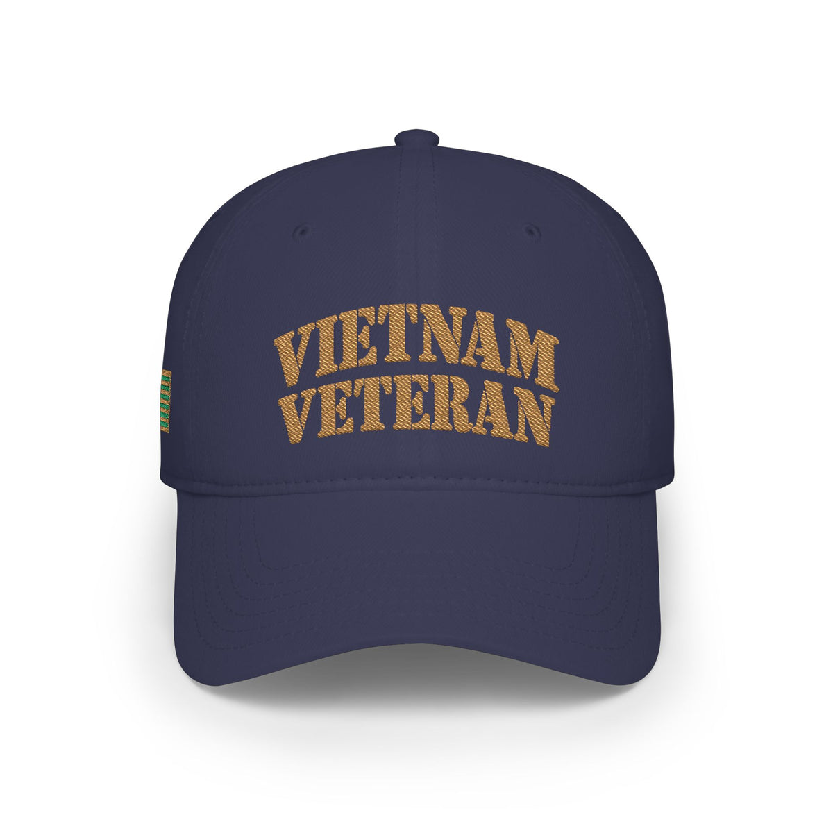 Vietnam Veteran Baseball Cap — Embroidered Gold Text Low Profile Hat for Veterans & Memorial Events