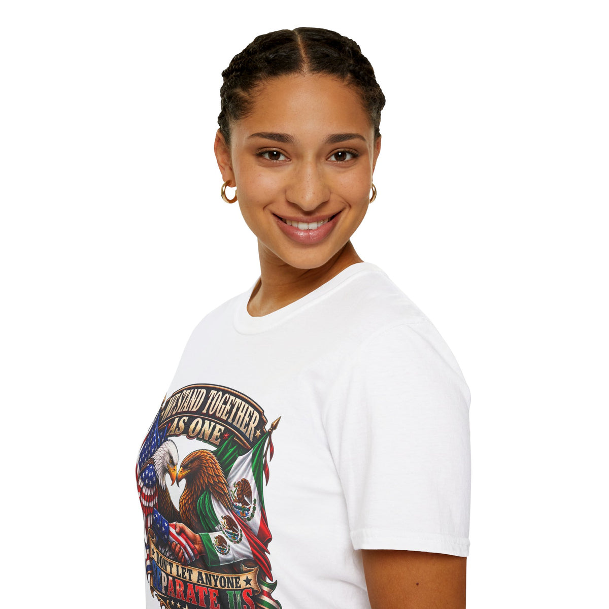 We Stand Together As One Eagle T-Shirt — USA & Mexico Unity Patriotic Tee