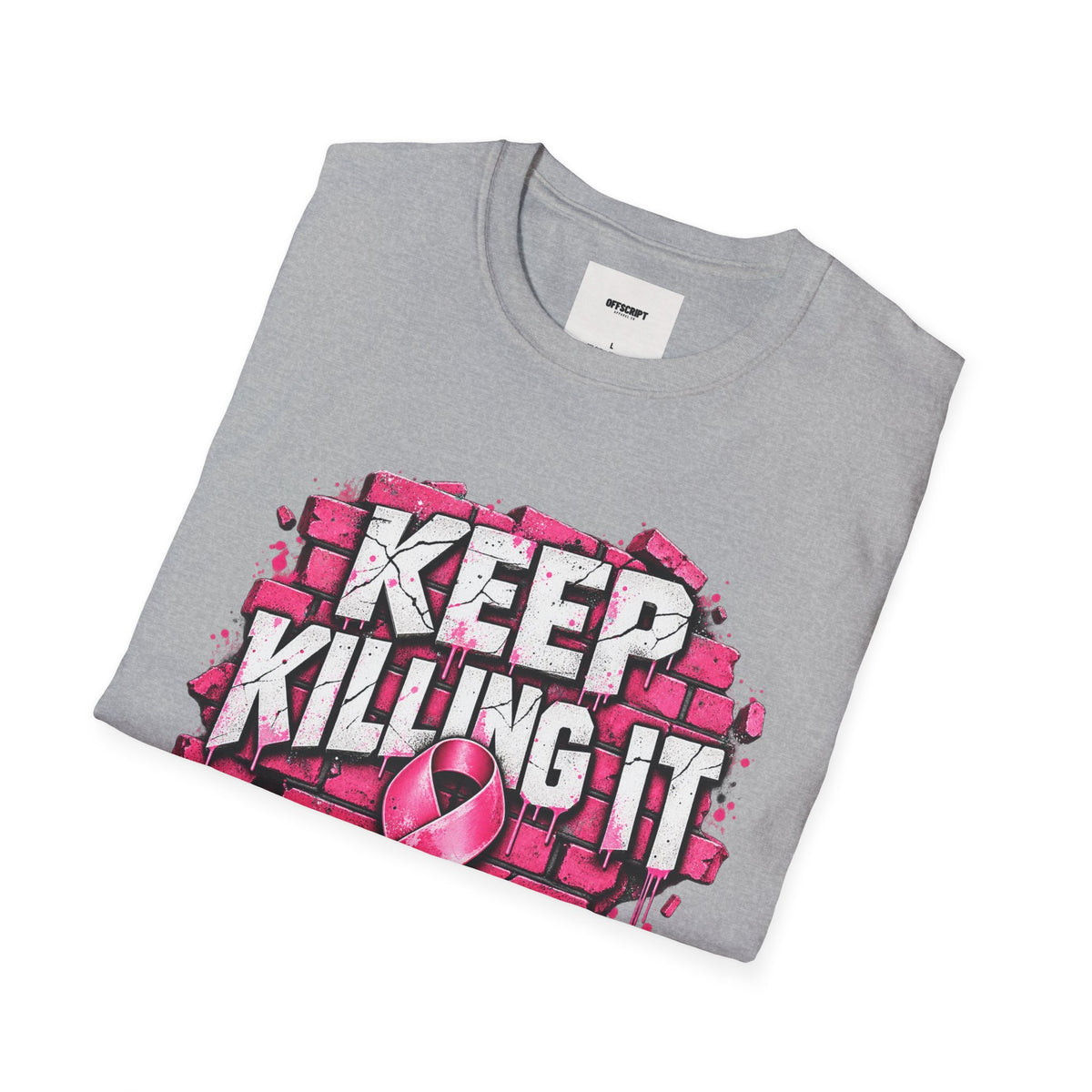 Keep Killing It pink ribbon T-Shirt | Breast Cancer Awareness, Motivational Graphic