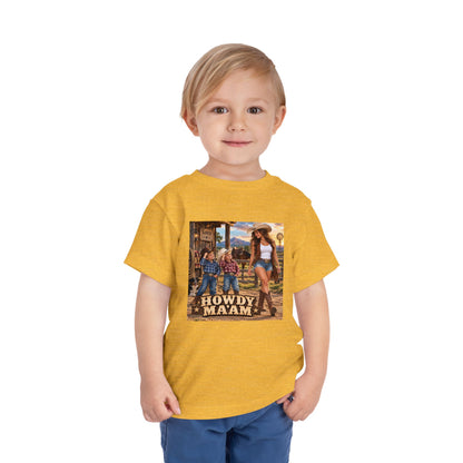 Toddler Tee — "Howdy Ma'am" Cowgirl Graphic Kids Shirt