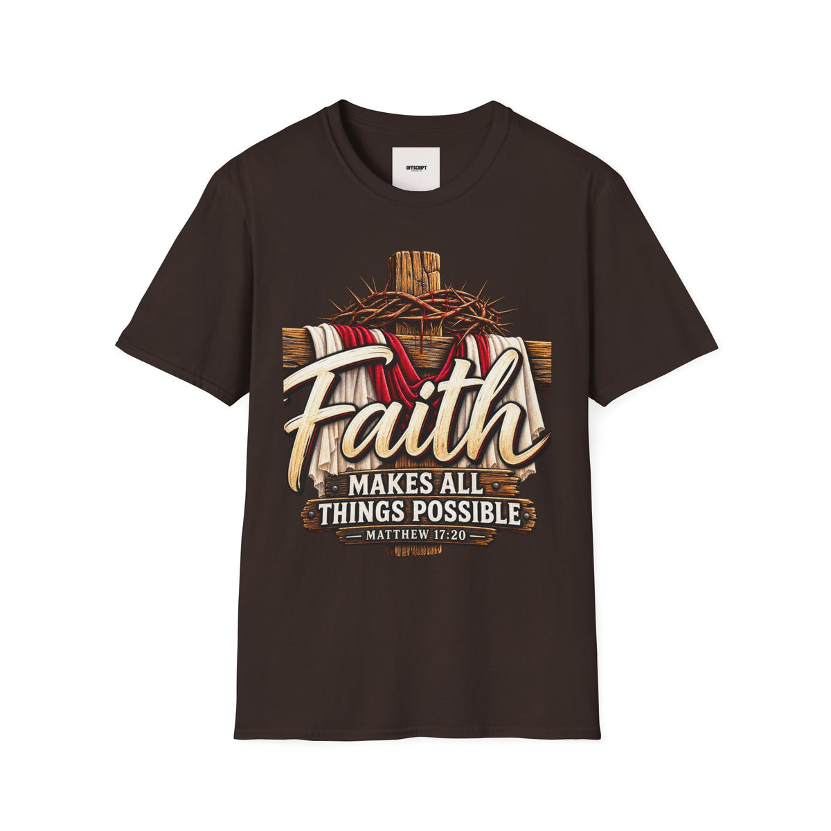 Faith Cross T-Shirt — "Faith Makes All Things Possible" Christian Tee