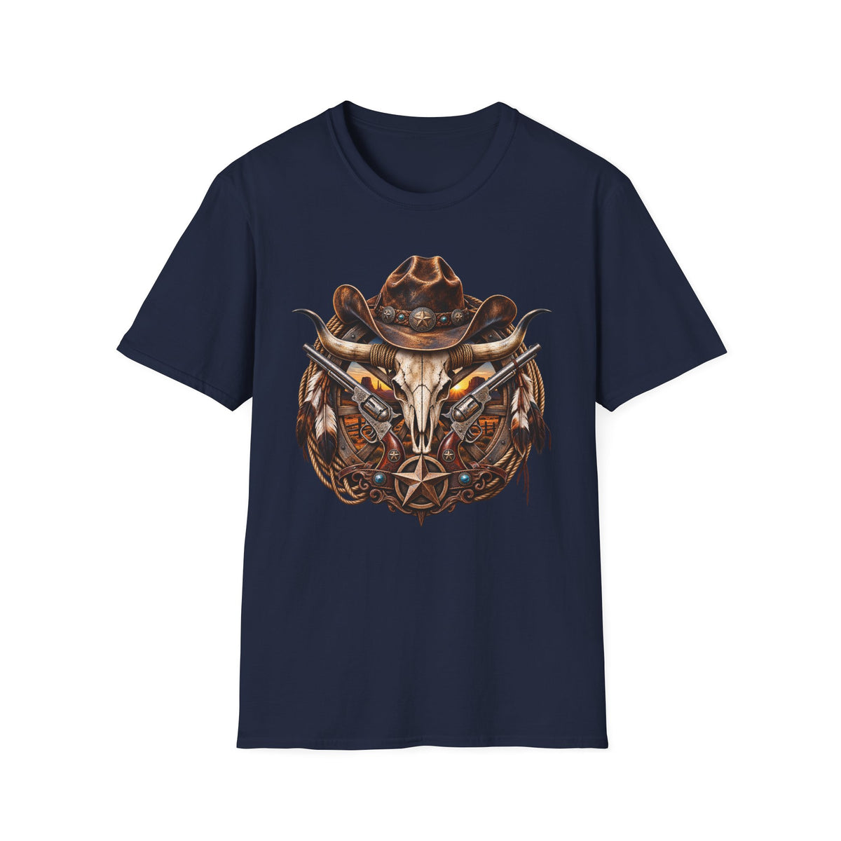 Cowboy Skull T-Shirt — Western Gunslinger Graphic Tee