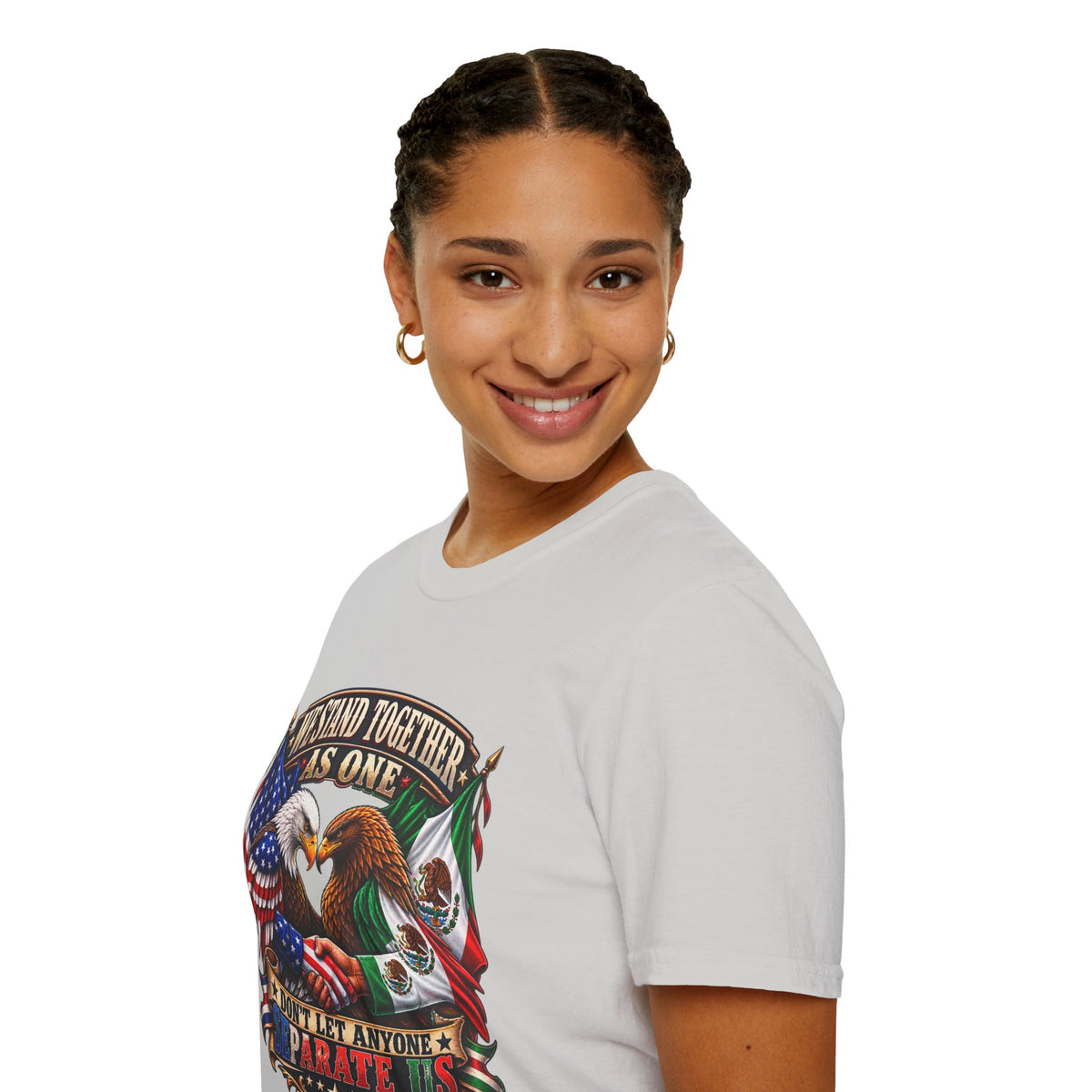 We Stand Together As One Eagle T-Shirt — USA & Mexico Unity Patriotic Tee