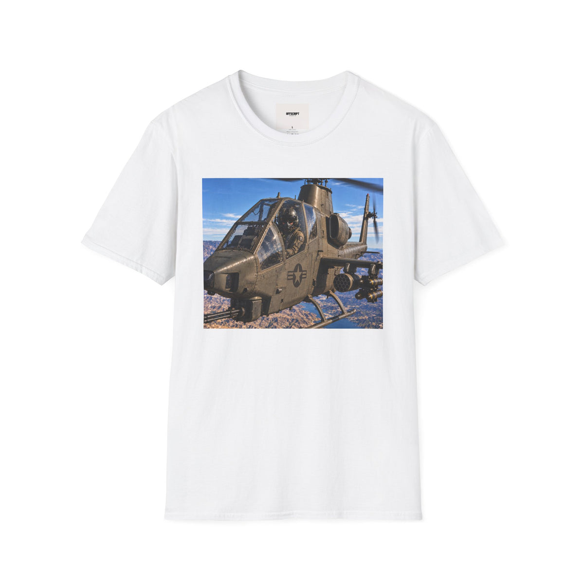 Attack Helicopter Graphic T‑Shirt – Military Aviation Photo Tee