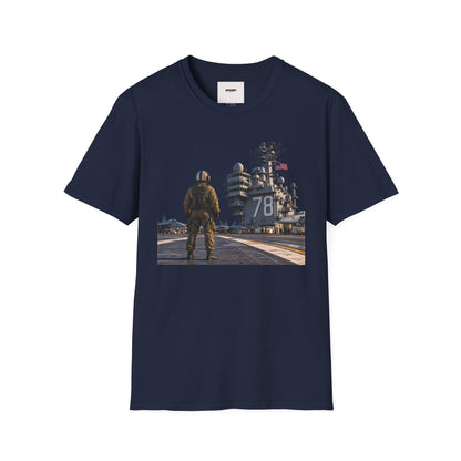 Aircraft Carrier Deck T‑Shirt – Navy Sailor & Carrier 78 Graphic