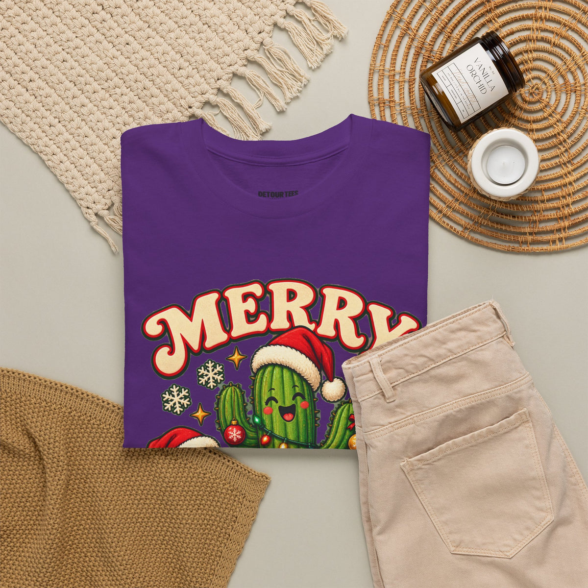 Merry Cactus Christmas Tee — Festive Holiday Cactus Shirt