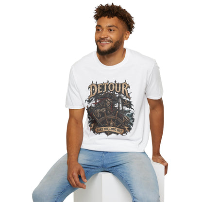Detour Skull T-Shirt — "Take the Long Way" Vintage Biker Graphic Tee