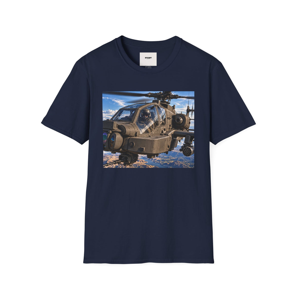 Attack Helicopter Photo T-Shirt — Military Aviator Crew Tee