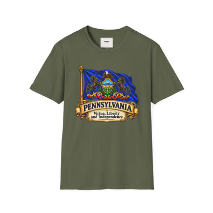 Pennsylvania Flag T‑Shirt — Vintage State Crest Tee
