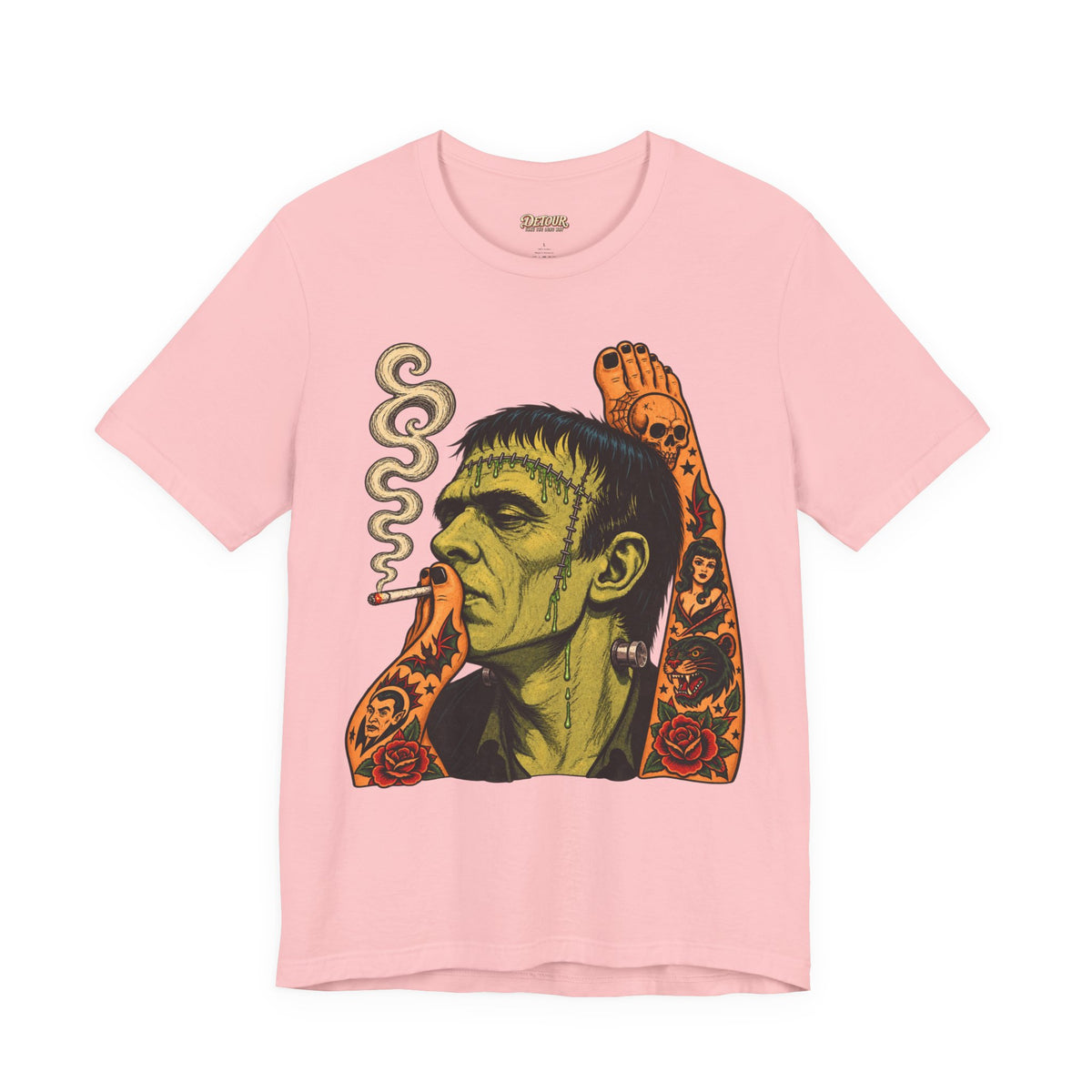 Vintage Frankenstein Smoking Monster T-Shirt