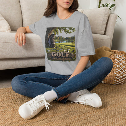 Golf Course Scene T‑Shirt — 'GOLF' Scenic Golfing Graphic Tee