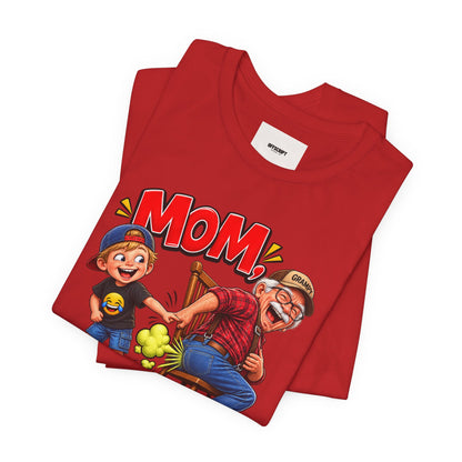 Grampy Asked Me To Pull His Finger Tee — Funny Grandpa & Kid Graphic T-Shirt